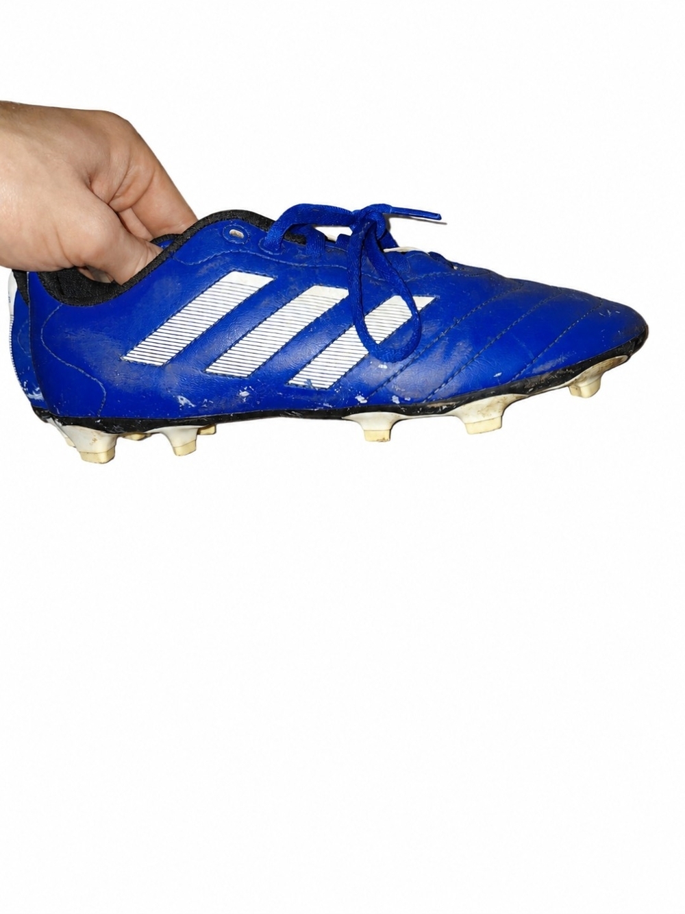 Adidas Blue Soccer Cleat with White Stripes